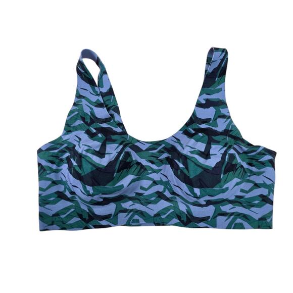 Knix Green Gray Camo Sports Bra Women's Large Wireless Padding Athletic Sporty - Picture 1 of 4